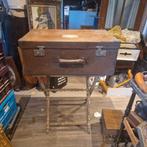 Lederen koffer met zilveren monogram, Antiek en Kunst, Curiosa en Brocante, Ophalen of Verzenden