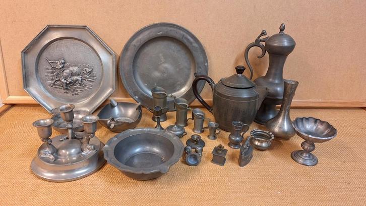 Partij tinnen artikelen 4 kilo., Antiek en Kunst, Antiek | Tin, Ophalen of Verzenden