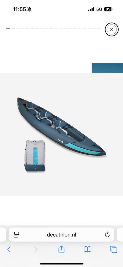 Opblaasbare 3-persoons kajak, Watersport en Boten, Kajaks, Zo goed als nieuw, 3-persoons of meer, Opblaasbaar, Ophalen