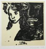 Marlene Dumas (1953) Lithografie " A long silence " Ges Ged, Antiek en Kunst, Kunst | Litho's en Zeefdrukken, Ophalen of Verzenden