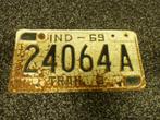 Kentekenplaat licenseplate Indiana 1969 1 USA, Verzenden, Gebruikt, Auto's
