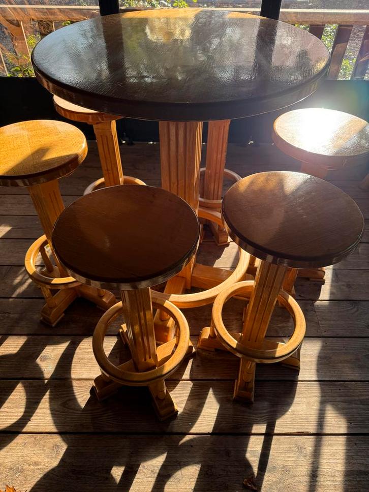 Bartafel met Krukken Set, Huis en Inrichting, Barren, Gebruikt, Inclusief barstoelen, Ophalen