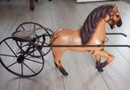 Antiek speelgoed, paard met koets, Ophalen of Verzenden