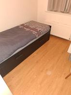 Zwart Eenpersoonsbed met Opberglades, Ophalen, 90 cm, Eenpersoons, Zwart