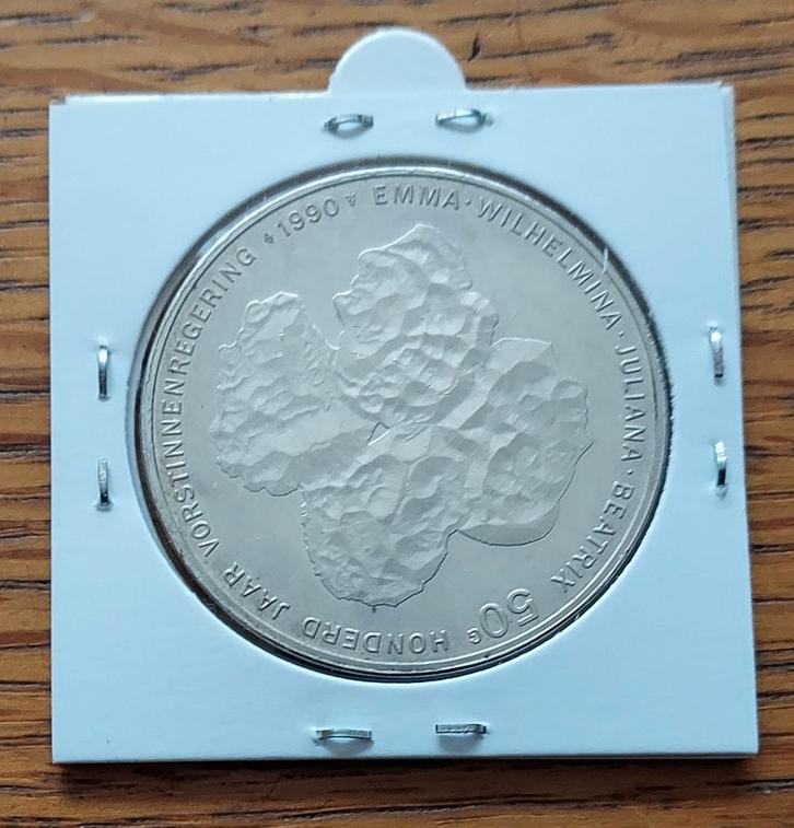 Zilveren 50 Gulden 1990, 4 Vorstinnen FDC., Postzegels en Munten, Munten | Nederland, 50 gulden, Koningin Beatrix, Ophalen of Verzenden