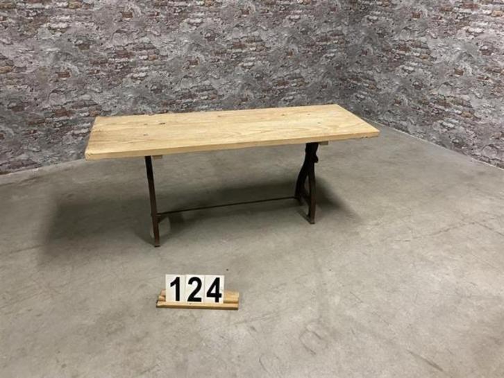 Industriële houten tafel nr124, Huis en Inrichting, Tafels | Eettafels, Nieuw, 100 tot 150 cm, 50 tot 100 cm, Rechthoekig, Overige houtsoorten
