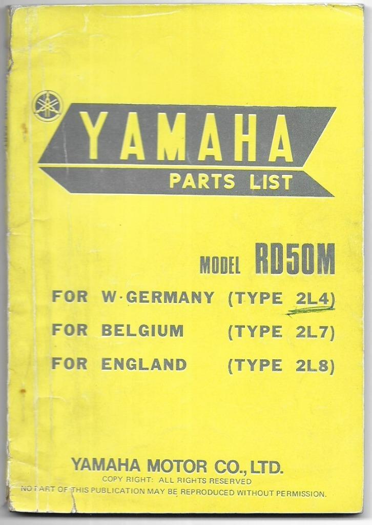 Yamaha RD50 M parts list (3419z), Fietsen en Brommers, Handleidingen en Instructieboekjes, Zo goed als nieuw, Verzenden