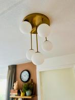 Plafonnière hanglamp glazen bollen messing zgan, Ophalen of Verzenden, Zo goed als nieuw, Glas, Modern, landelijk, industrieel