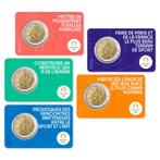 Frankrijk 5 x 2 Euro Olympics 2022 Coincard Set, Postzegels en Munten, Munten | Europa | Euromunten, 2 euro, Setje, Frankrijk