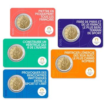 Frankrijk 5 x 2 Euro Olympics 2022 Coincard Set