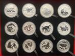 Complete 1 oz Lunar II serie 2008 - 2019 in verzamelbox., Ophalen of Verzenden, Zilver
