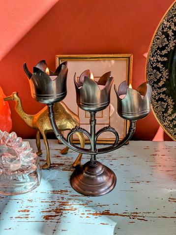 Tulpen Kandelaar Tin Pewter beschikbaar voor biedingen
