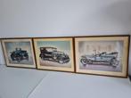 3 mooie litho's - oldtimers - Opel/Ferris/Rolls-Royce, Ophalen of Verzenden