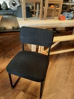 Set van 4  buisframestoelen zwarte Teddy bekleding, Ophalen, Metaal, Zwart, Zo goed als nieuw