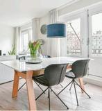 Zuiver Eettafel Wit/Beuken, Ophalen, 100 tot 150 cm, Kunststof, Zo goed als nieuw