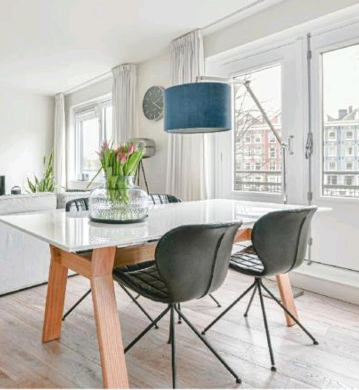 Zuiver Eettafel Wit/Beuken, Huis en Inrichting, Tafels | Eettafels, Zo goed als nieuw, 100 tot 150 cm, 150 tot 200 cm, Vier personen