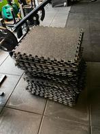 15 prof. rubber tegels, van 60x60x0.8 puzzelmat fitnessvloer, 60 cm of meer, Overige materialen, Gebruikt, Ophalen of Verzenden