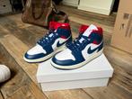 Nike Air Jordan 1 mid White French Blue - 38,5, Blauw, Nike, Nieuw, Ophalen of Verzenden