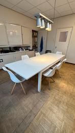 Eettafel met 10 stoelen - 95x260cm, Ophalen, Kunststof, Gebruikt, 200 cm of meer