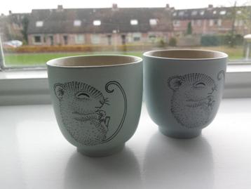 Bloomingville Mini -set 2 bekers porselein, lichtblauw /mint beschikbaar voor biedingen