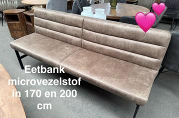 Magazijn leegverkoop eetbank microvezelstof taupe metaal zw beschikbaar voor biedingen