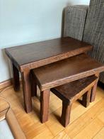Bijzettafel set zwaar eiken, Huis en Inrichting, Tafels | Bijzettafels, Ophalen, Zo goed als nieuw, 55 tot 75 cm, Minder dan 45 cm