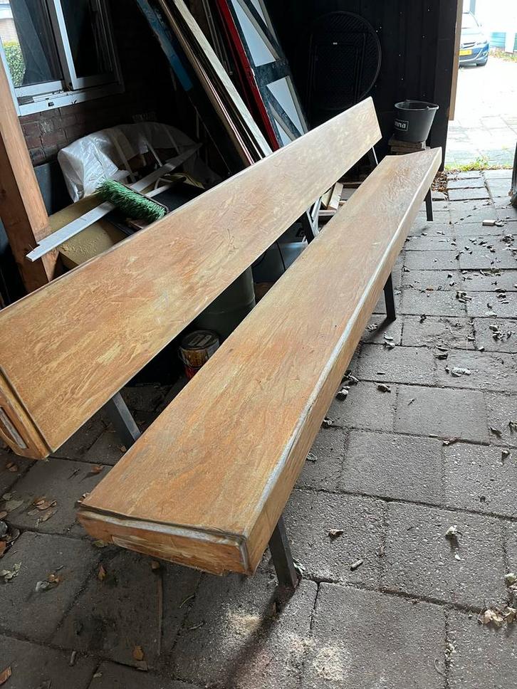 Kerkbank / HardHouten Bank - 3 Meter - Geschuurd, Antiek en Kunst, Antiek | Meubels | Stoelen en Banken, Ophalen