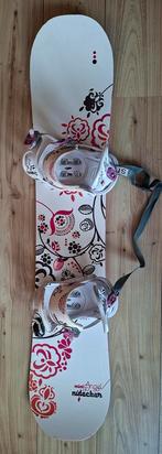 Nidecker snowboard Mini Angel 133cm, bindingen, boots en tas, Sport en Fitness, Snowboarden, Ophalen, Gebruikt, Board