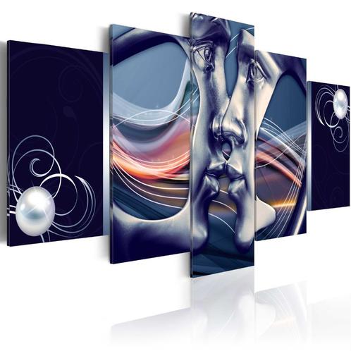 934 Zoenend Stel XXL 5 Luik Canvas Schilderij 200x100 Nieuw, Antiek en Kunst, Kunst | Schilderijen | Modern, Ophalen of Verzenden