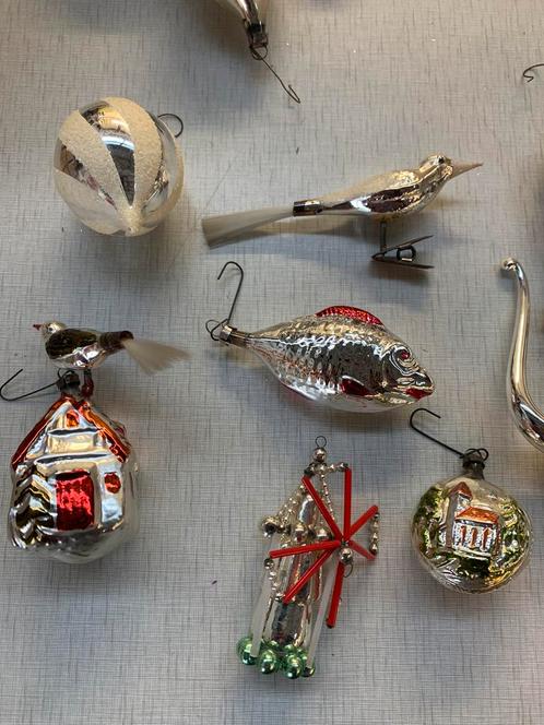 Kerstbal diverse luxe zilveren antieke kerstballen figuren, Diversen, Kerst, Ophalen of Verzenden