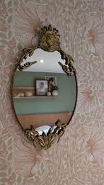 Antieke Messing Kuifspiegel ovaal, Antiek en Kunst, Antiek | Spiegels, Ophalen of Verzenden, Ovaal, Minder dan 50 cm, Minder dan 100 cm