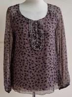 Vero Moda taupe blouse met vogeltjes print mt. S, Kleding | Dames, Blouses en Tunieken, Bruin, Vero Moda, Ophalen of Verzenden