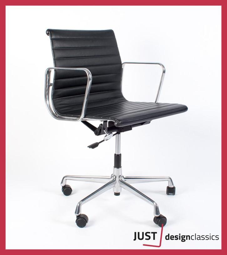 Vitra Eames ea 117 Zwart Leder Gepolijst  (voorraad:3), Huis en Inrichting, Stoelen, Zo goed als nieuw