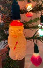 ANTIEK KERSTLAMPJE DECORATIE KERSTVERSIERING SNEEUWMAN 20, Diversen, Ophalen of Verzenden, Zo goed als nieuw