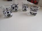 Vintage Ikea Henrik Preutz - Jaren ‘80 glazen zwart met wit, Huis en Inrichting, Keuken | Servies, Glas of Glazen, Gebruikt, Ophalen of Verzenden