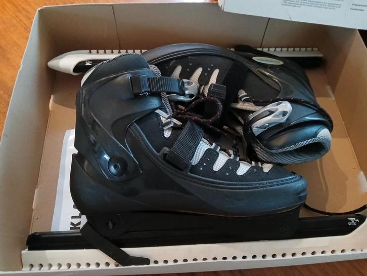 Zandstra Klapschaatsen Ving 3592 Maat 43 met beschermhoezen, Sport en Fitness, Schaatsen, Zo goed als nieuw, Noren, Zandstra, Klapschaats