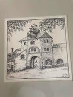 Pen tekening vispoort Harderwijk johan jonkin, Ophalen of Verzenden