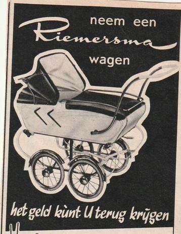 retro reclame 1959 Riemersma Surhuisterveen kinderwagen baby beschikbaar voor biedingen