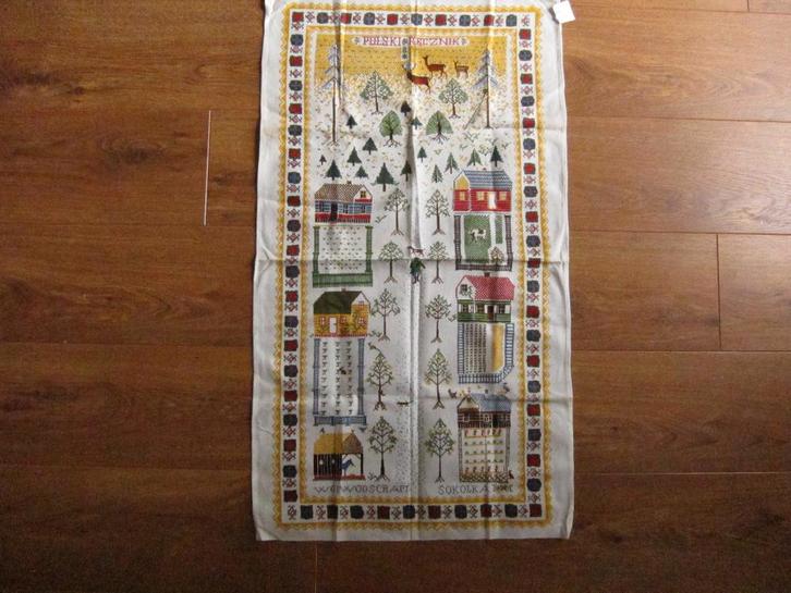 Decoratieve tafelloper / handdoek / theedoek /merklap, Pools, Antiek en Kunst, Curiosa en Brocante, Ophalen of Verzenden
