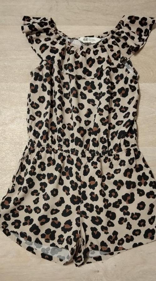 H&M jumpsuit dierprint, maat 128, Kinderen en Baby's, Kinderkleding | Maat 128, Zo goed als nieuw, Meisje, Ophalen of Verzenden