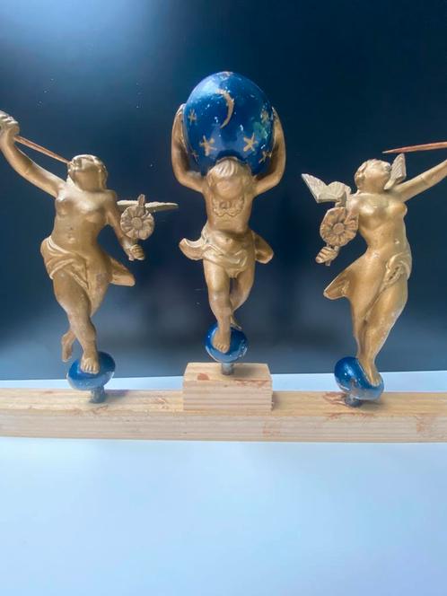 Antieke set beelden voor Friese staartklok compleet, Antiek en Kunst, Antiek | Klokken, Ophalen of Verzenden