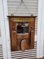 Antieke kapstok met spiegel, Antiek en Kunst, Antiek | Spiegels, Ophalen of Verzenden, Rechthoekig, Minder dan 50 cm, Minder dan 100 cm