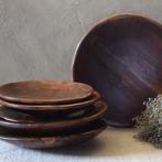 Kleine oude houten Indiase schaal, Ophalen, Rond, Hout