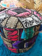 Poef India Bohemian, Huis en Inrichting, Banken | Voetenbanken en Poefen, Minder dan 50 cm, Rond, Nieuw, Minder dan 50 cm