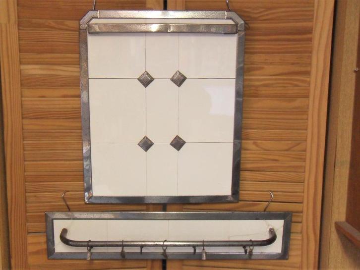 oud keukenrek/ handdoekenrek met tegels/ overdoek, Antiek en Kunst, Antiek | Keukenbenodigdheden, Ophalen of Verzenden