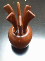 Teak fruitmesjes in appel Pieter v Gelder design., Ophalen of Verzenden, Huis en Inrichting