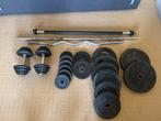 Gewichten (151kg) en Halterstangen Set (30mm), Ophalen, Gebruikt, Rug, Halterset