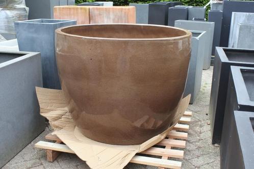 Prachtige GROTE ronde bloempotten aardewerk geglazuurd, Tuin en Terras, Bloempotten, Nieuw, Aardewerk, Binnen, Balkon, Tuin, 70 cm of meer
