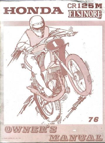 Honda Elsinore CR125 M 1976 owner manual beschikbaar voor biedingen