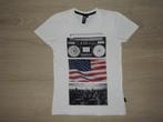 Coolcat tshirt t-shirt wit radio Amerikaanse vlag, 134-140, Kinderen en Baby's, Jongen, Gebruikt, Ophalen of Verzenden, Shirt of Longsleeve